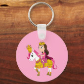 Schoonheidscartoonprinses sleutelhanger (Voorkant)
