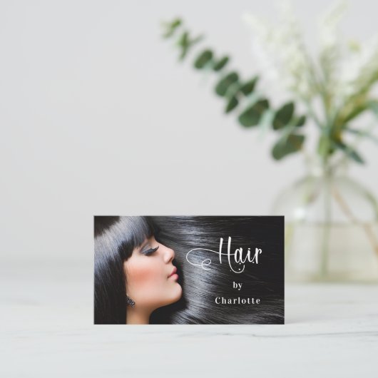 Schoonheidscode QR van het fotoscript van de haird Visitekaartje (Staand voorkant)