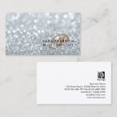 Schoonheidsconsulent Elegant Monogram Zilver Spark Visitekaartje (Voorkant / Achterkant)