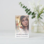 Schoonheidsconsulent Make-up Misty Foto Sjabloon Visitekaartje (Staand voorkant)