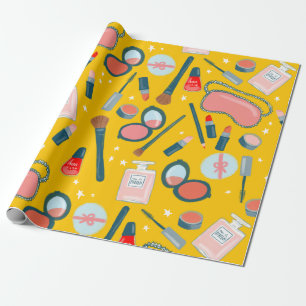 Schoonheidscosmetische gouden cadeauomslag cadeaupapier