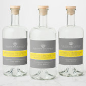 Schoonheidsdrager olie product grijs geel label likeurfles etiket (Flessen)