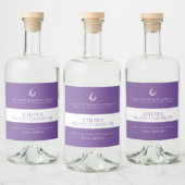 Schoonheidsdrager olieproduct paarse likeurfles etiket (Flessen)