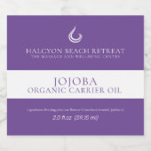 Schoonheidsdrager olieproduct paarse likeurfles etiket (Enkel label)