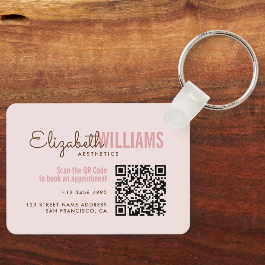 Schoonheidsesthetiek Zakelijk & Loyalty Card QR-co Sleutelhanger (Voorkant)