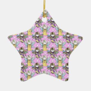 Schoonheidsfeeën en sterren en manen patroon keramisch ornament