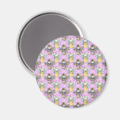 Schoonheidsfeeën en sterren en manen patroon magneet (Voorkant / Achterkant)