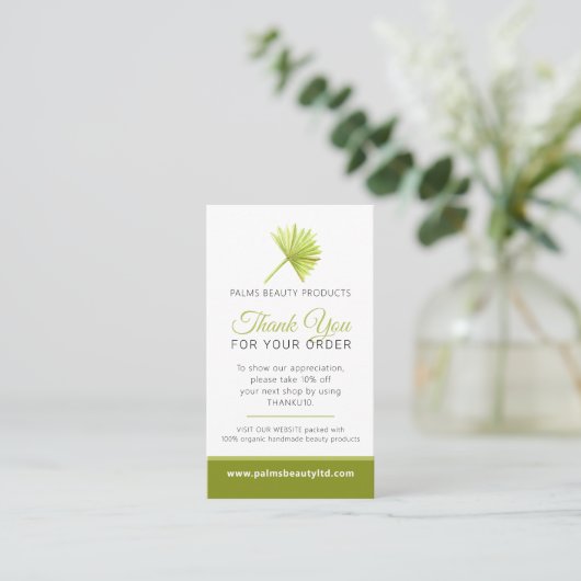 Schoonheidsfoto-promo herhaal bedrijvenpalm visitekaartje (Staand voorkant)