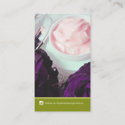 Schoonheidsfoto-promo herhaal bedrijvenpalm visitekaartje (Achterkant)