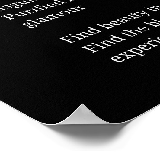 Schoonheidsgedicht Poëzie zwart witte muur art dec Poster (Hoek)