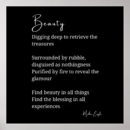Schoonheidsgedicht Poëzie zwart witte muur art dec Poster