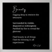 Schoonheidsgedicht Poëzie zwart witte muur art dec Poster (Voorkant)