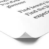 Schoonheidsgedicht Poëzie zwart witte muur art dec Poster (Hoek)