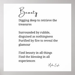 Schoonheidsgedicht Poëzie zwart witte muur art dec Poster
