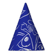 Schoonheidsgezicht: één-lijn tekening. feesthoedjes (Rechts)