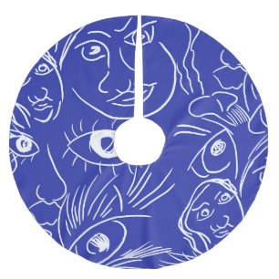 Schoonheidsgezicht: één-lijn tekening. kerstboom rok