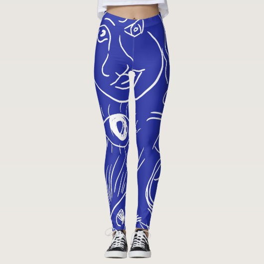 Schoonheidsgezicht: één-lijn tekening. leggings (Voorkant)