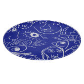 Schoonheidsgezicht: één-lijn tekening. snijplank (Hoek)