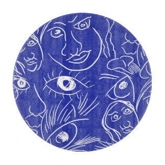 Schoonheidsgezicht: één-lijn tekening. snijplank