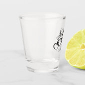 Schoonheidsglas met bruid- en bruidegomnaam shot glas (Links)