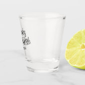 Schoonheidsglas met bruid- en bruidegomnaam shot glas (Rechts)