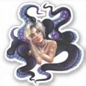 Schoonheidsgodin Octopus Sticker (Voorkant)