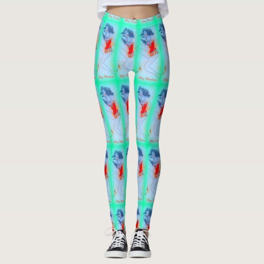 schoonheidsgroen met zwarte haren leggings (Voorkant)