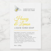 Schoonheidshoning bij geel vloeibaar hand zeep lab wijn etiket (Enkel label)