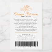 Schoonheidsingrediënten met label oranje bloesem wijn etiket (Enkel label)