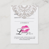 Schoonheidskaartjes Lips Makeup Roze Kortingskaartje (Achterkant)