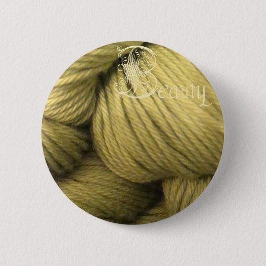 schoonheidsknop, groene zijde ronde button 5,7 cm (Voorkant)