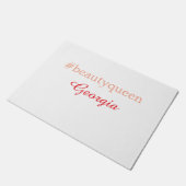 Schoonheidskoningin hashtag licht rood voeg naam m deurmat (Schuin)