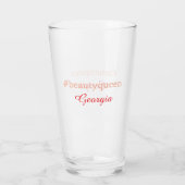 Schoonheidskoningin hashtag licht rood voeg naam m glas (Achterkant)