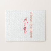 Schoonheidskoningin hashtag licht rood voeg naam m legpuzzel (Horizontaal)