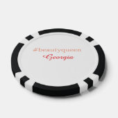Schoonheidskoningin hashtag lichtrood voeg naam me poker chips (Enkel)