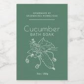 Schoonheidslabel Cucumber art logo groen wit Voedselcontainer Etiket (Enkel label)