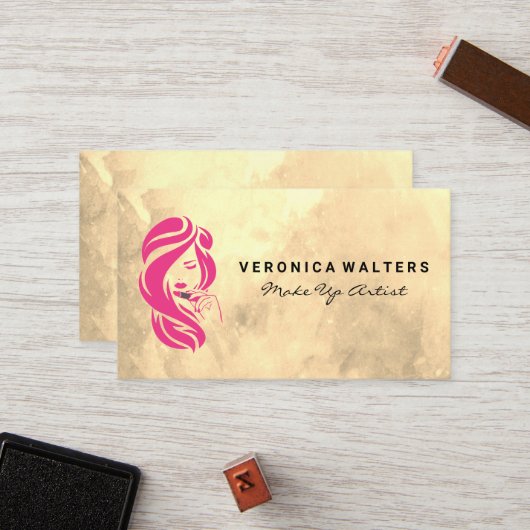 Schoonheidslogo | Haar en Make-up Klantenkaartje (Voorkant / Achterkant in situ)