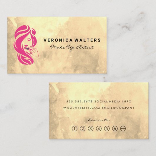 Schoonheidslogo | Haar en Make-up Klantenkaartje (Voorkant / Achterkant)