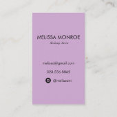  schoonheidsmake-up artiest licht paars visitekaartje (Achterkant)