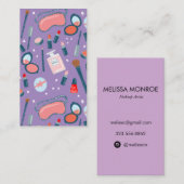  schoonheidsmake-up artiest licht paars visitekaartje (Voorkant / Achterkant)