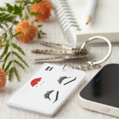 Schoonheidsmake-up gezicht wimpers & rode lippen c sleutelhanger (Voorkant Rechts)