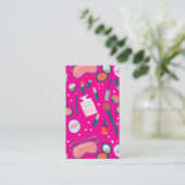  schoonheidsmake-up kunstenaar, roze visitekaartje (Staand voorkant)