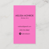  schoonheidsmake-up kunstenaar, roze visitekaartje (Achterkant)