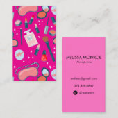  schoonheidsmake-up kunstenaar, roze visitekaartje (Voorkant / Achterkant)