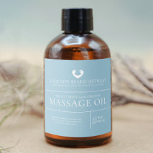 Schoonheidsmassage olie product ingrediënten label