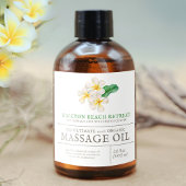 Schoonheidsmassage product plumeria frangipani likeurfles etiket