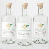 Schoonheidsmassage product plumeria frangipani likeurfles etiket (Flessen)