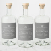 Schoonheidsmassageolie product ingrediënten grijze likeurfles etiket (Flessen)