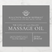 Schoonheidsmassageolie product ingrediënten grijze likeurfles etiket (Enkel label)