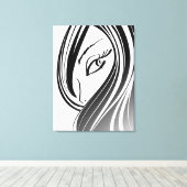 Schoonheidsmeisje gezicht Verpakt Canvas (Insitu (Houten vloer))